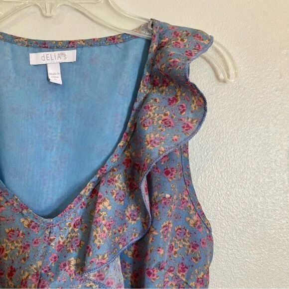 4/$10 - dELiA*s Floral Ruffle-Front Dress - Picture 3 of 6